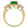 thumbnail image 4 of Three-Stone Engagement Ring for Women - 3.005ct Simulated Emerald in 14K Yellow Gold Promise Ring, 4 of 6