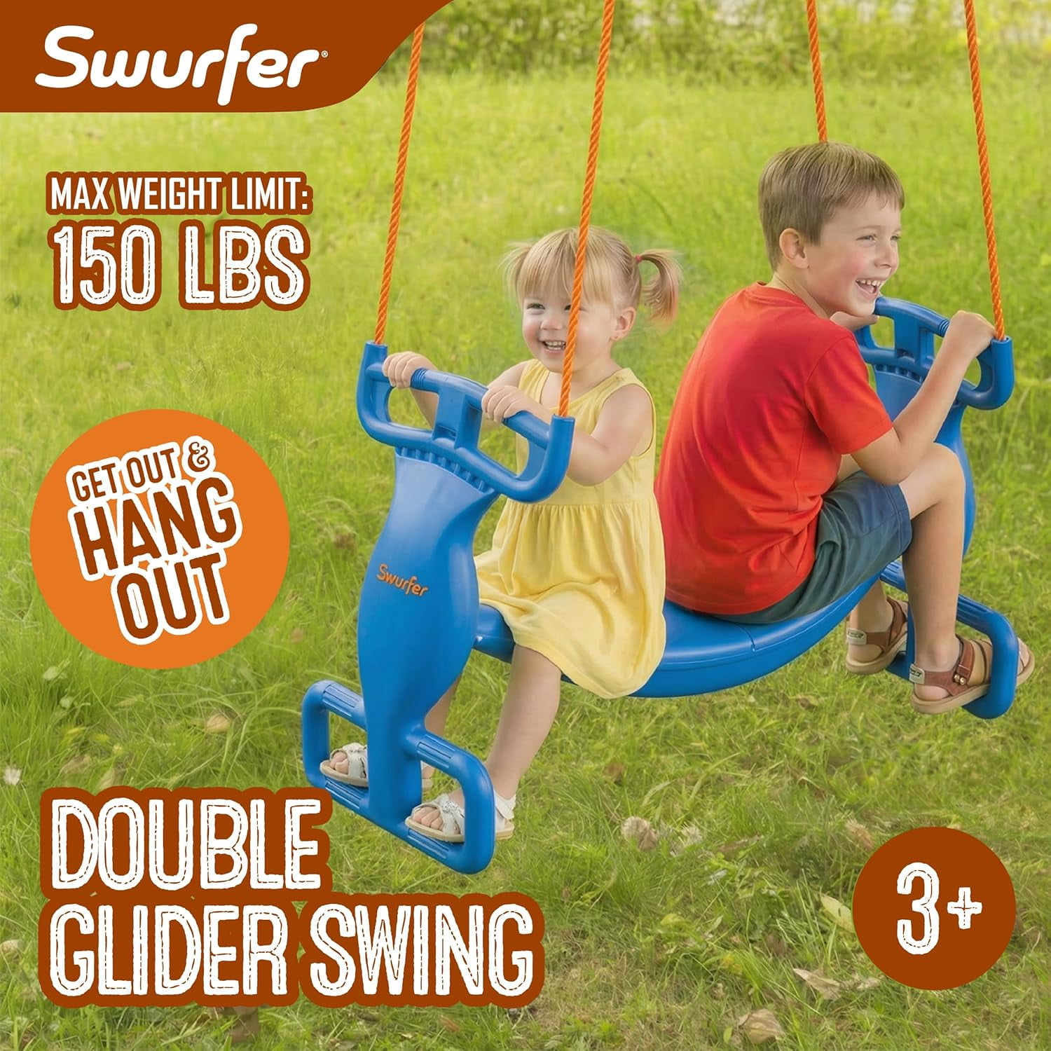 Double Rider Glider Swing Blue/Orange