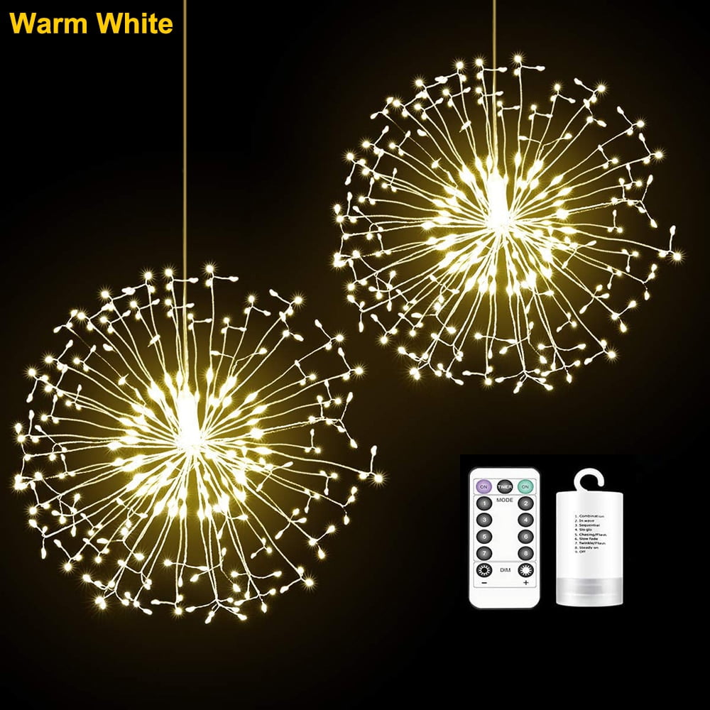 8 Modes & Waterproof Christmas Light String 100LED Starburst Lights with Remote 