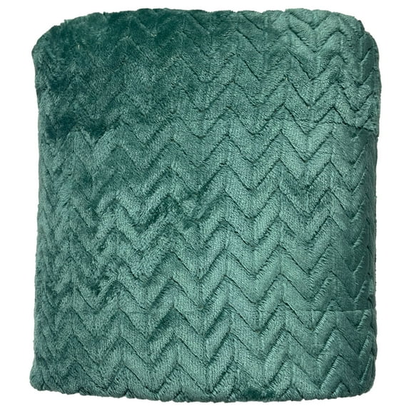 The Big One Oversized Green Chevron Microplush Throw Blanket - 5ft x 6ft