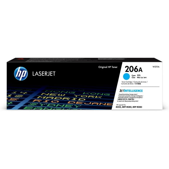 HP 206A Cyan Original LaserJet Toner Cartridge, ~1,250 pages, W2111A