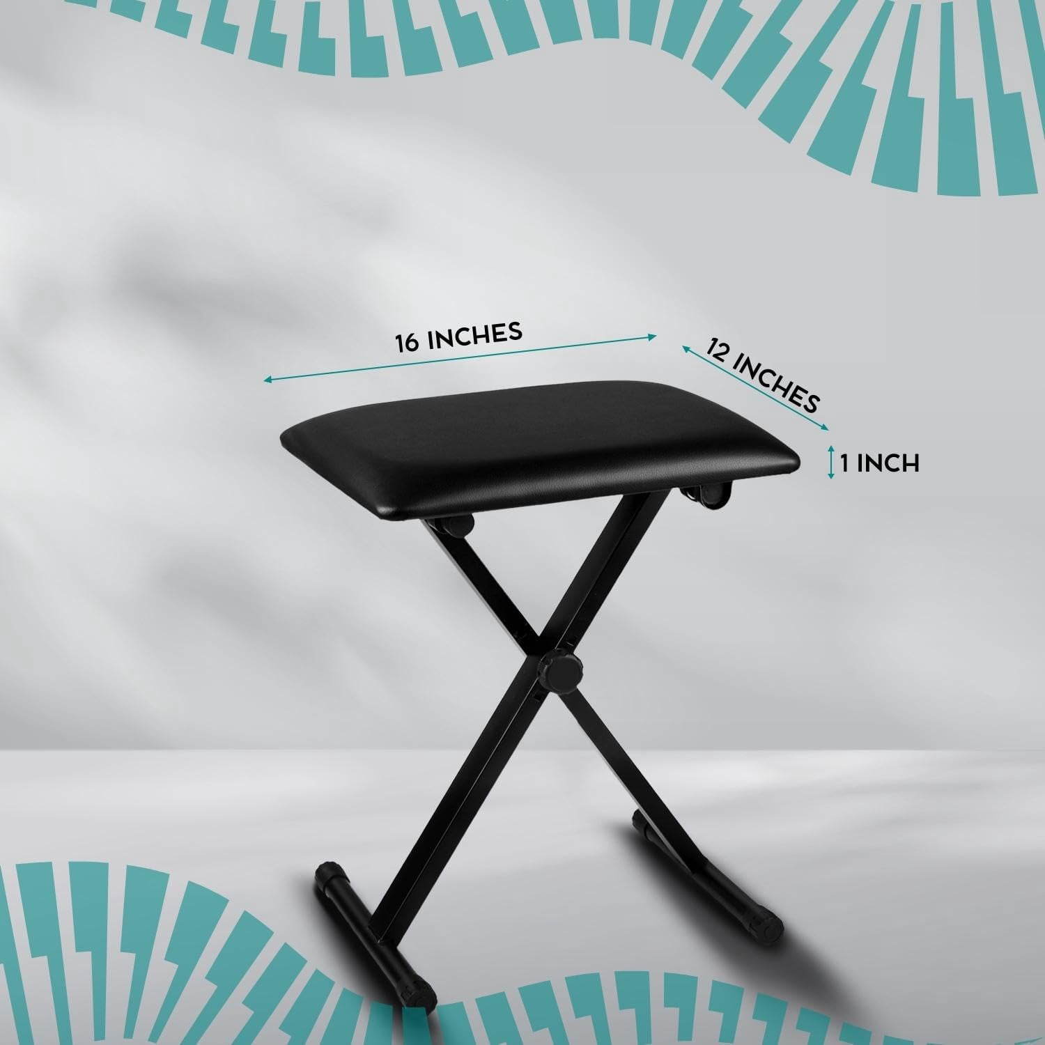 Foldable Piano Bench - Adjustable Keyboard Seat & Musician Stool Anti-slip Chair Durable Comfortable Padded Folding Stoo