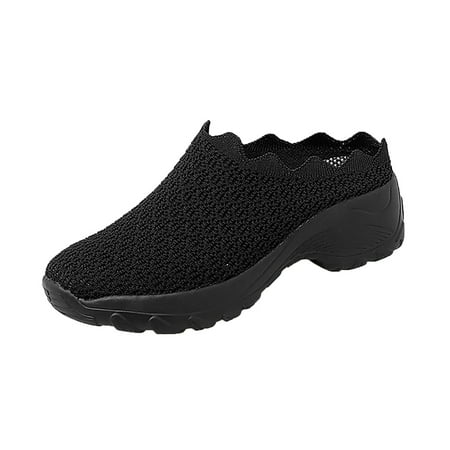 

GNEIKDEING Sport Summer On Wedge Women s Round Sneakers Mesh Casual Toe Slip Shoes Women s Sneakers Gift on Clearance