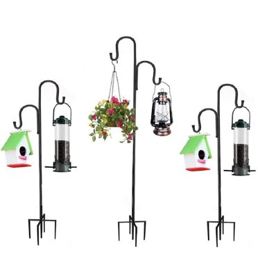76-Inch Shepherd Hooks 2-Pack - Heavy Duty Garden Hangers For Bird Feeders & Planters