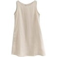 thumbnail image 6 of Amazhiyu Women's Linen Sleeveless Shift Dress with Pockets Crew Neck Casual Tank Dress, 6 of 7