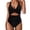 Black, variant on uikmnh Women's High Waisted Solid Color Two Piece Bikini Swimsuit Set for Beach & Pool Size:L