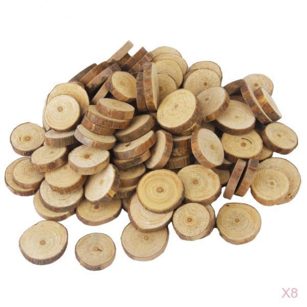 RayLineDo® Unfinished Natural Wood Slices Round Log Discs with Tree Bark Wood Pieces 5-6cm Pack of 20 for DIY Craft Wedding