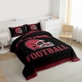 thumbnail image 3 of jejeloiu Football Game Gaming Twin Comforter Sets,Red Rugby Helmet Bedding Set For Ball Lover Reversible 2-Piece, 3 of 8