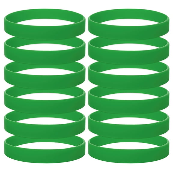 10 Dozen Silicone Wristbands, Adult-size Rubber Bracelets, Great For Event-KellyGreen