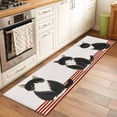 thumbnail image 2 of Runner Rug 2'x6', Cute Cats Washable Non-Slip Hallway Runner Rugs, Modern Abstract Ink Painting Red Striped Bedside Rugs Floor Mats Carpet Runners for Kitchen Bathroom Laundry Room, 2 of 8