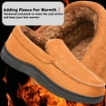 thumbnail image 6 of CHICVOMEY Men's Suede Moccasin Slippers with Faux Fur Lining Indoor&Outdoor Winter House Slippers for Men, 6 of 10