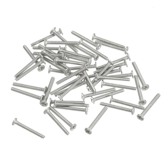 Unique Bargains M1x0.25x8mm Lot de 100 Vis Plates Rondes en Métal pour Machine à Entraînement Phillips