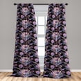 thumbnail image 4 of Ambesonne Floral Curtains, Poppies Leaves Ornament Art, Pair of 28"x84", Pale Lilac Lavender and Grey, 4 of 5
