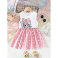 thumbnail image 2 of Little Girls Clothes 5T Girls Dress 6 Years Girls Sleeveless Round Neckline Heart Print Dress Girls Summer Casual Dress White, 2 of 6