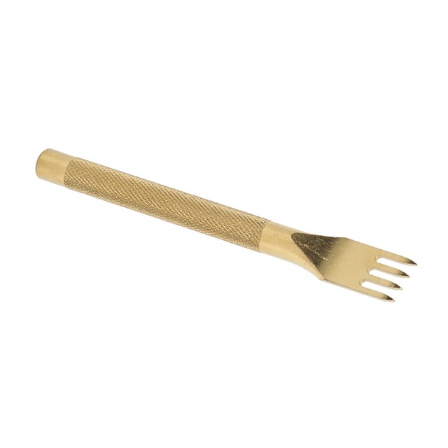 Cincel de punta de cuero de 4mm, mango antideslizante de acero inoxidable, diseño incisivo, cincel de perforación de cuero dorado, herramienta de cuero DIY