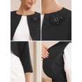 thumbnail image 5 of DARING DIVA Women's 3/4 Sleeves Flower Decor Open Front Formal Bolero S Black, 5 of 6