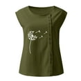 thumbnail image 4 of Pompotops Femme Été Décontracté Sans Manches Gilet à Boutons Col Rond Blouse Ample Haut Actif Femme, 4 of 4