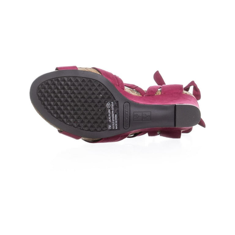 Womens Aerosole Lilac Plush Wedge Lace Up Sandals Pink Walmart