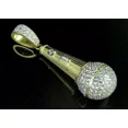 thumbnail image 2 of Mens 14K Yellow Gold Plated 1.00 Ct Diamond Signing Mic Music Charm Pendant, 2 of 3