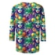 thumbnail image 4 of Xuyuer Carnival Style Print T-Shirt - Women's Fashion Loose Round Neck 3/4 Sleeve Top for Daily Wear, Festival Themed Outfits, Playful Seasonal Style & Streetwear Statement Piece, 4 of 5