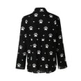 thumbnail image 4 of Kayannuo Womens Blouses Long Sleeve Collar Dog Footprints Print Button Front Tops for Women Fashion versatile Fall Woman Loose Daisy Long Shirt Cotton Ladies Casual Tops T-Shirt Blouse, 4 of 7