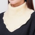 thumbnail image 5 of Cuello alto de invierno para mujer, cuello falso falso de punto acanalado a rayas, desmontable para bufanda triangular, cuello elástico a prueba de viento, 5 of 5