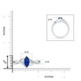 thumbnail image 5 of ANGARA Natural 1.15 ct Blue Sapphire Engagement Ring with Diamonds in 14K White Gold for Women (Size-10x5mm) | September Birthstone, Anniversary, Jewelry Gift for Women | Natural Sapphire Ring, 5 of 10