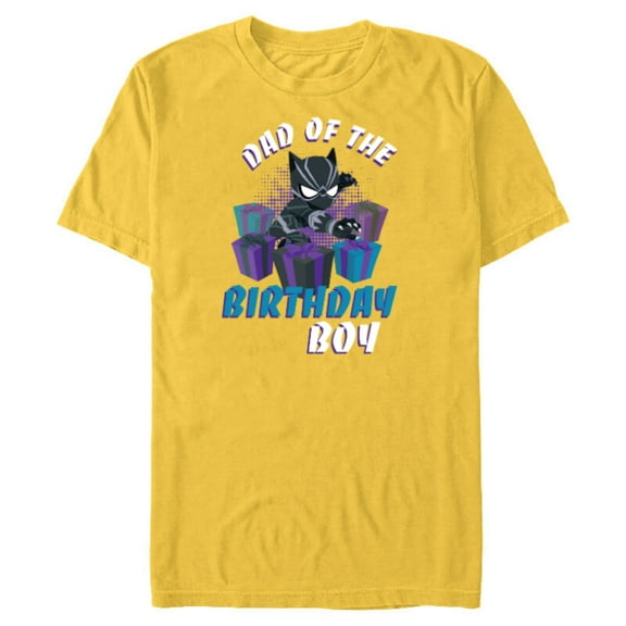 Marvel Black Panther Family Party Dad of the Birthday Boy - Short Sleeve Blended T-Shirt for Adults - Customized-Yellow