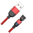 thumbnail image 4 of USB Charging Cable 540-Degree Magnetic Chargers Operation Flexible Lightweight Portable Type-C Data Wire Charger Line for Smart Bracelets Red 1m, 4 of 9