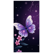 Beautiful Purple Themed Backdrop Banner with Butterfly and Flower Elements Party Decorations Photography Props Background for Birthday Parties Valentine's Day Celebrations General Parties