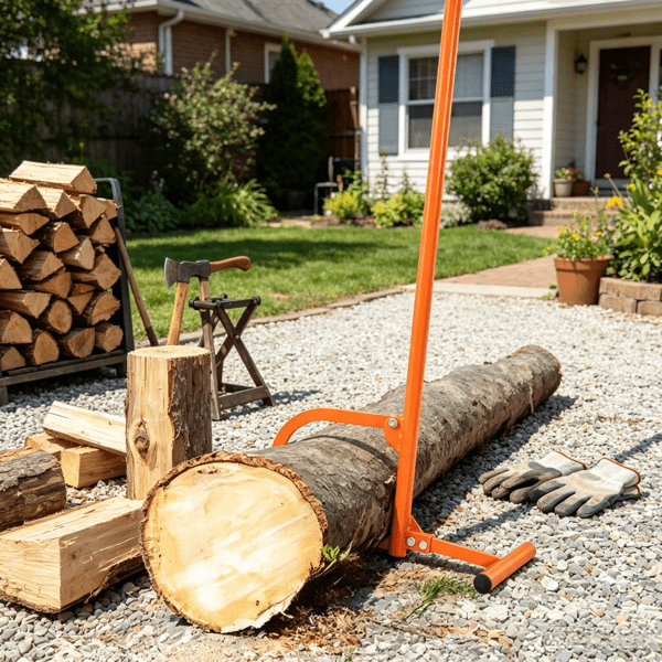 48 Inch Heavy Duty Timber Jack, Metal Handle Log Lifter with Adjustable Cant Hook, for Rolling & Lifting Logs Up to 15" Diameter