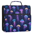 thumbnail image 5 of FORMRS Zipper Binder with Shoulder Strap 2-inch Ring 500 Sheet Capacity File Bag, Dark Blue Jellyfish Pattern, 5 of 5
