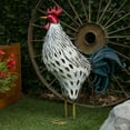 thumbnail image 3 of Alpine Corporation Metal White Feathered Rooster Decor, 3 of 13