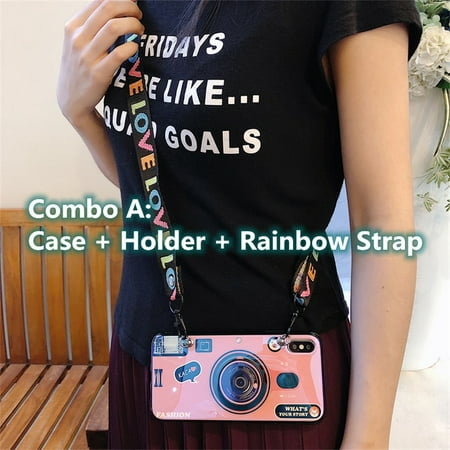 Vintage Camera Phone Case For Samsung Galaxy S21 S20 FE S22 S10 S9 S8 Plus S7 edge Note 8 9 10 20 Ultra 5G Pop Holder Soft Cover