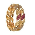 thumbnail image 3 of Ratnavali Jewels CZ Zirconia Frost Gold Tone Red Diamond Elegant Bollywood Indian Bangles Jewelry Women, 3 of 5
