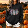 thumbnail image 2 of ThriftyPlait Halloween Graphic Hoodie for Women Casual Fall Pullover Sweatshirt with Front Pocket Long Sleeve Loose Fit Top for Holiday, 2 of 6