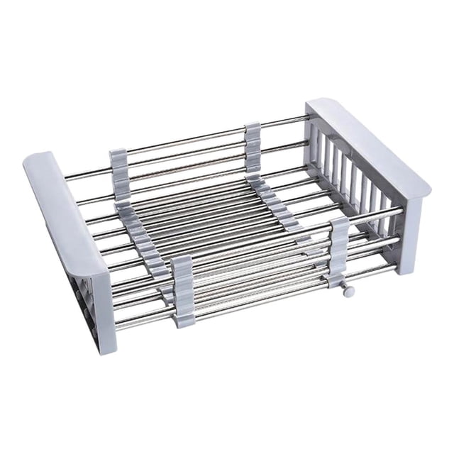 escurridor de platos en el fregadero Estante de secado de platos extensible, sobre el estante de platos del fregadero, fregadero o escurridor de platos, acero inoxidable Fanmusic escurridor de platos en el fregadero