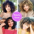 thumbnail image 5 of Women's short black curly hair with small curls fluffy and natural wig, 5 of 10