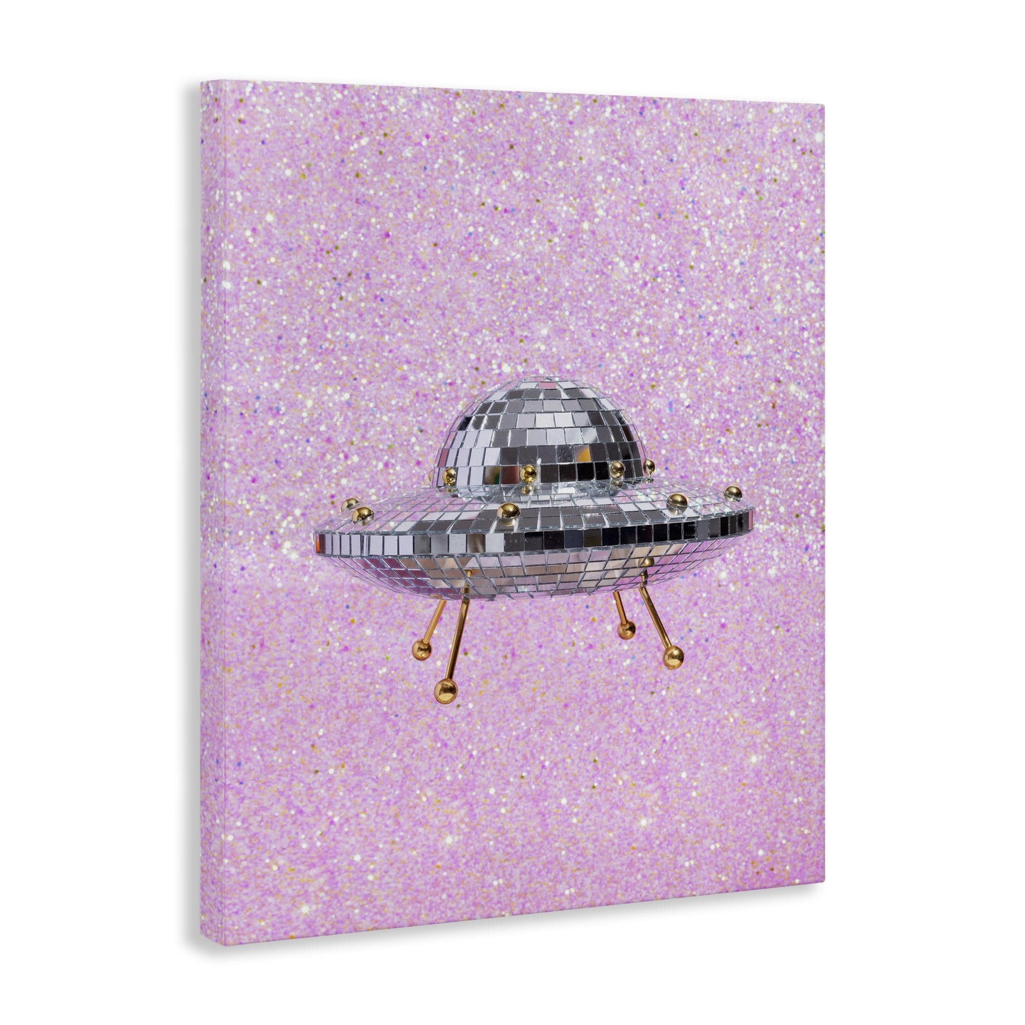 Stupell Industries Disco Patterned UFO Performing Arts Painting Gallery Wrapped Canvas Art Print Wall Art, 24 x 30