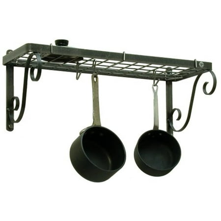- Enclume Decor Bookshelf Wall Pot Rack, Hammered Steel