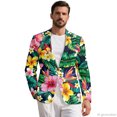 thumbnail image 2 of CHAQLIN Tropical Floral One Button Men's Suit, Slim Fit Polyester Men Suit Set for Daily Wear and Grooms Events, 2 of 8