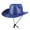 Blue, variant on MOJOGO Cowboy Hats for Men Gold Sequin Dots Wide Brim Fedoras Shape Retaining Shinny Hat for Holiday Disco Themed Party Red M