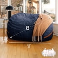 thumbnail image 2 of Big Joe Fuf 8Ft Giant Foam Bean Bag Chair, Oversized Couch with Removable Cover for Kids, Teens, Adults, Midnight Blue Corded Plush, 8 Foot, 2 of 8