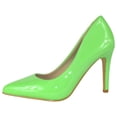 thumbnail image 2 of TOP MODA Shoes Women Stiletto High Heel Classic Pumps Pointed Toe MONROE-1 Green Lime Patent 6, 2 of 3