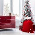 thumbnail image 4 of 2 bolsas navideñas de 70 x 100 cm Terciopelo noble con cordón largo y pompones blancos - Bolsa de regalo para disfraz y decoración de Papá Noel - Saco de Papá Noel para rellenar (rojo), 4 of 5