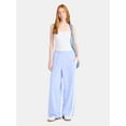 thumbnail image 2 of No Boundaries Wide Leg French Terry Pants with Side Stripes, 30'' Inseam, Women's, 2 of 5