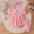 thumbnail image 2 of JUMEYU Cute Baby Girl Clothes Dresses for Baby Girls Birthday Party Newborn Princess Romper Flower Embroidery Short Sleeve Sundress with Headband 0 3 6 9 12 18 24 Months (Light Pink,9-12 Months), 2 of 9