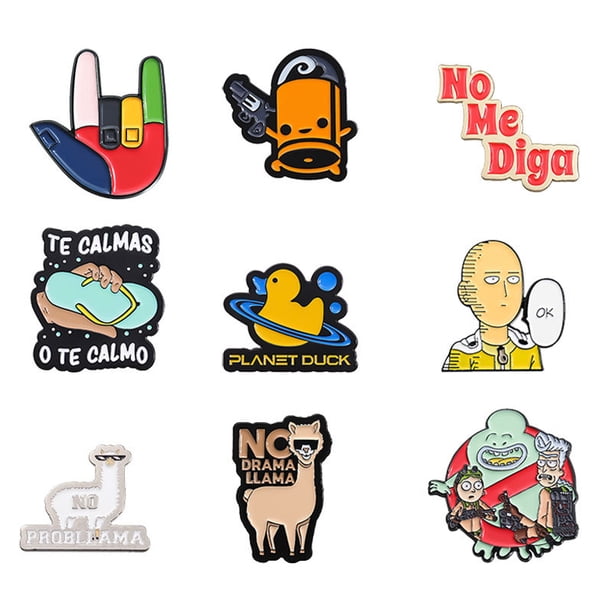 Juego de broches para blusas esmaltados con dibujos animados y peluche para ropa