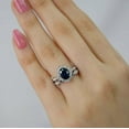 thumbnail image 4 of HeartsAndYou 2.5ct Natural Sapphire Stylish Floral Bridal Set Ring 100% 14k SOLID White Gold, 4 of 9