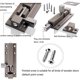 thumbnail image 5 of Cerradura de puerta, (3.5 * 1.1 pulgadas) Pestillo de perno de puerta de barril deslizante grueso Cerradura de puerta de servicio pesado Hardware de protección de seguridad para dormitorios, 5 of 5